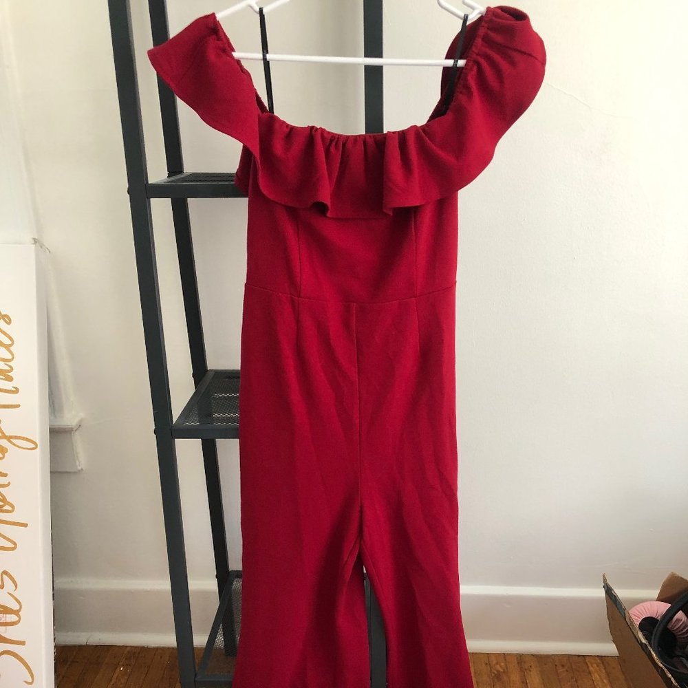 Lulu's red jumpsuit